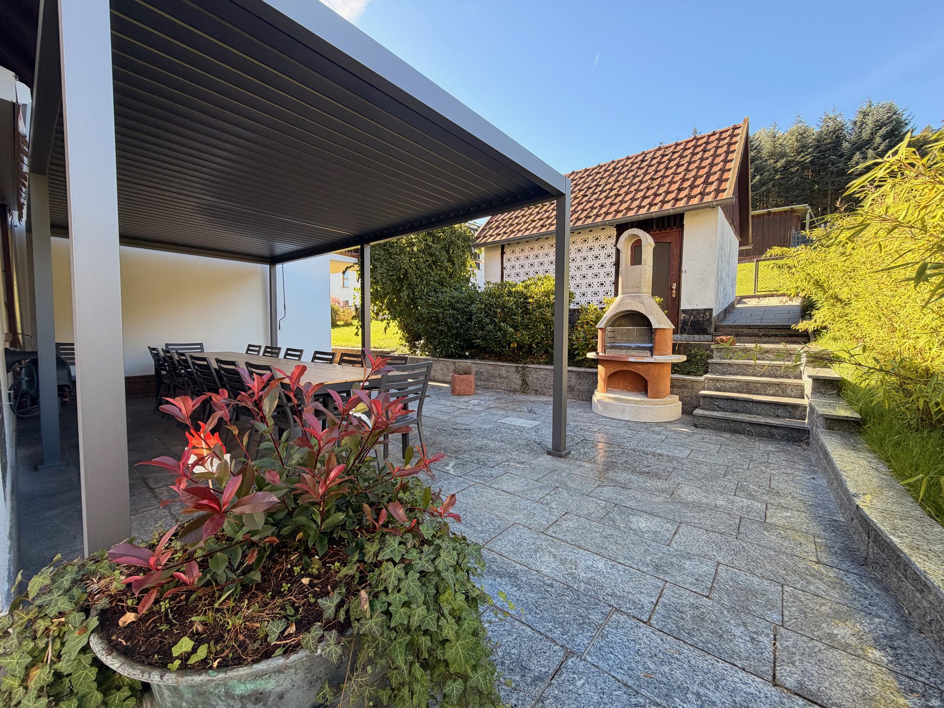 Terrasse des Ferienhauses Spessart Traum in Jossa