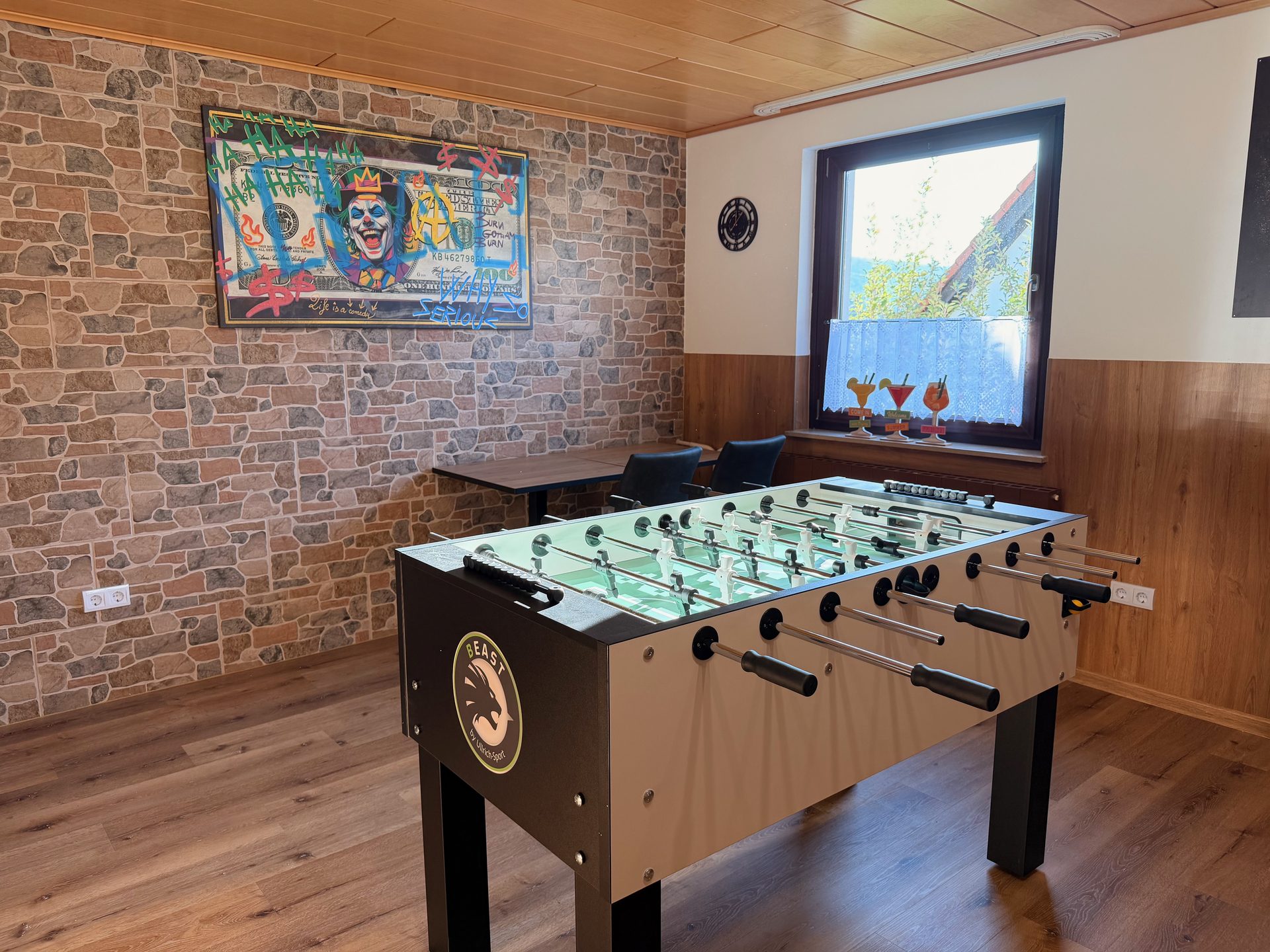 Kickerzimmer Spessart Lounge im Ferienhaus Spessart Traum